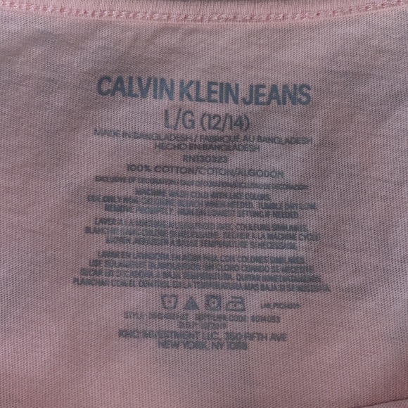 Selling Calvin Klein jeans t shirt size L/G (12/14) color pink - Picture 3 of 3